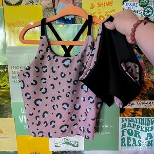 Chic Kids Tank Swim Set - Tan/Black Leopard Print